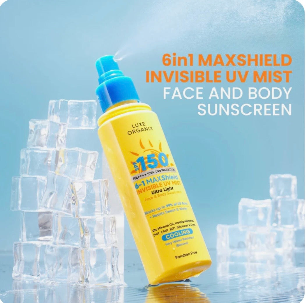 Luxe Organix SPF 150 6 in 1 Maxshield Invisible UV Mist