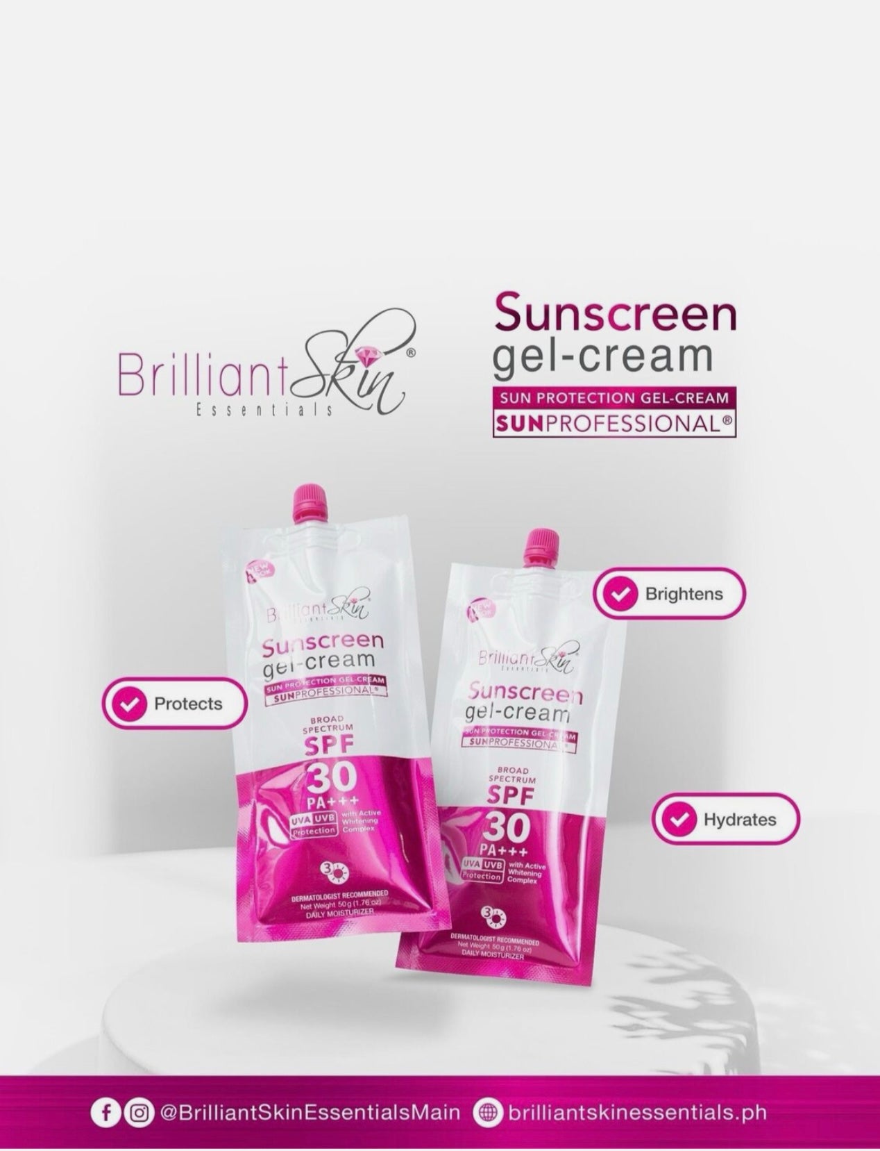 Brilliant Skin Essentials Sunscreen gel-cream SPF30 Sachet