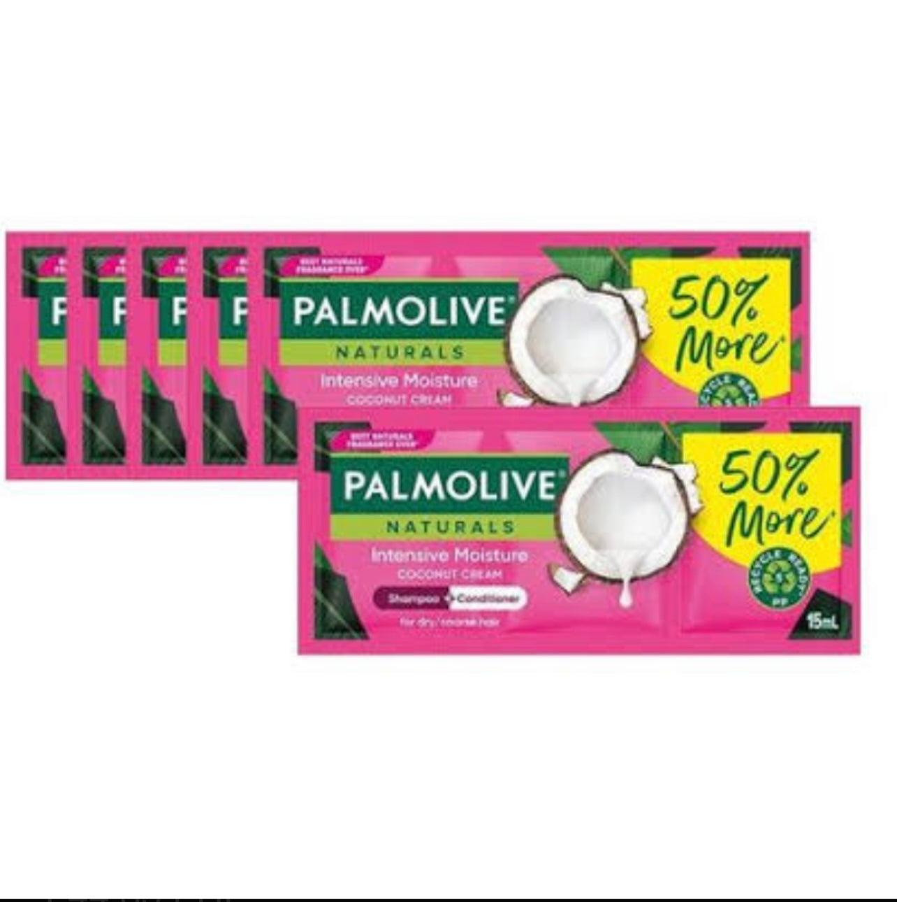 Palmolive Naturals Intensive Moisture Coconut Cream  12 sachets Shampoo+Conditioner