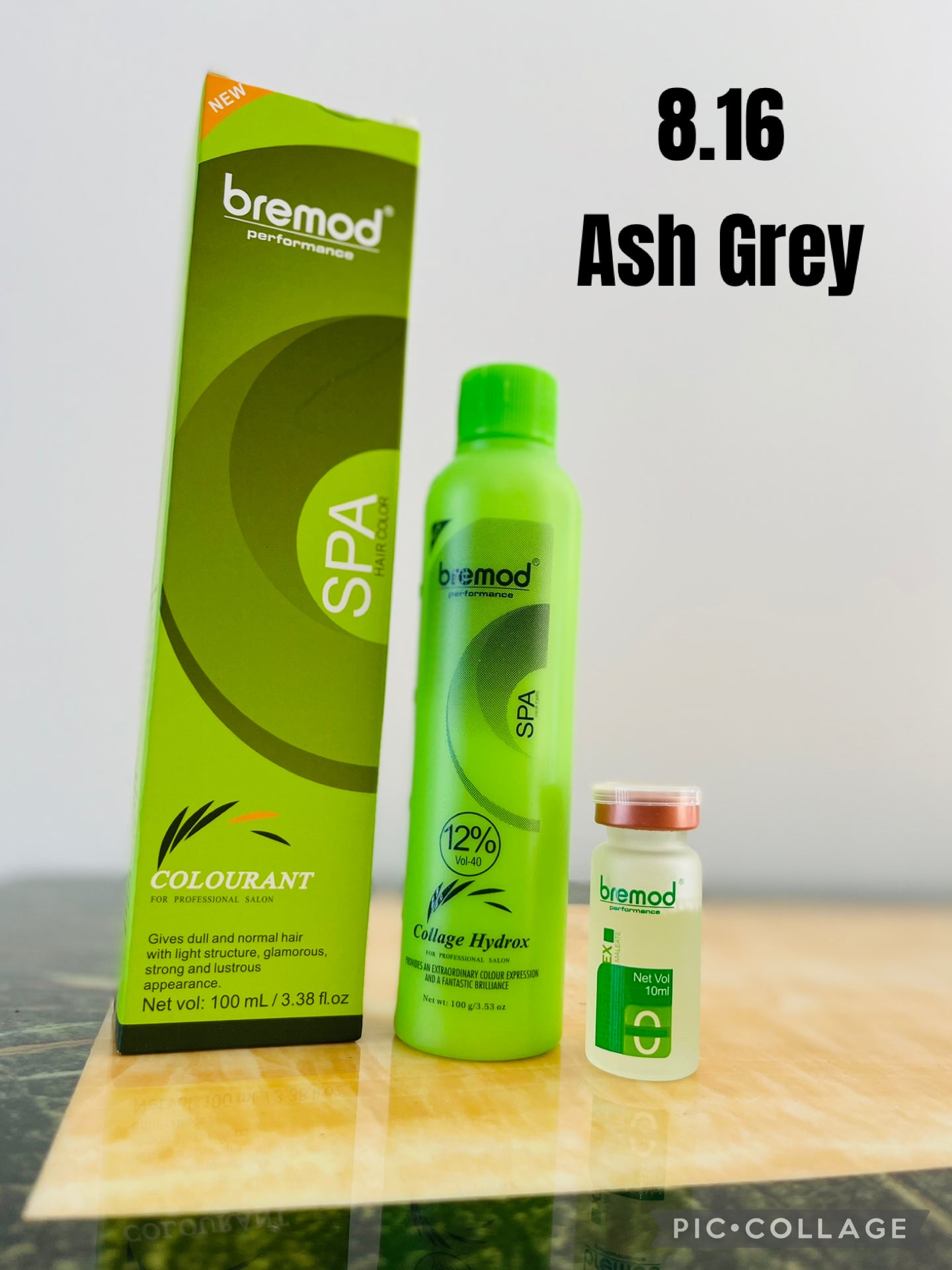Bremod 8.16 Ash Grey Hair Colour Set with 12% oxidant cream