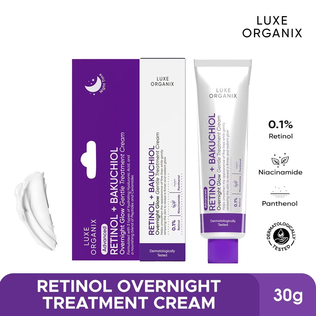Luxe Organix advance retinol and Bakuchiol overnight glow gentle treatment cream