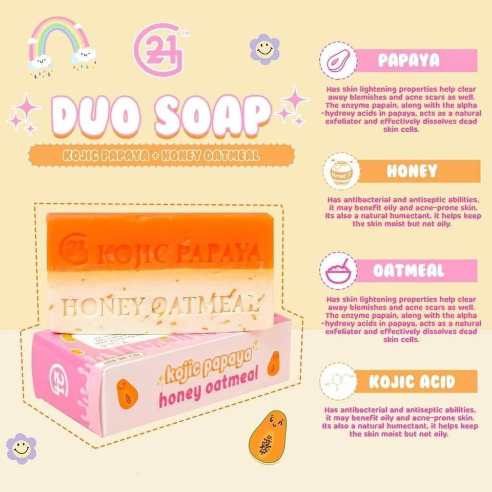 G21 Duo Kojic Papaya Honey Oatmeal Soap