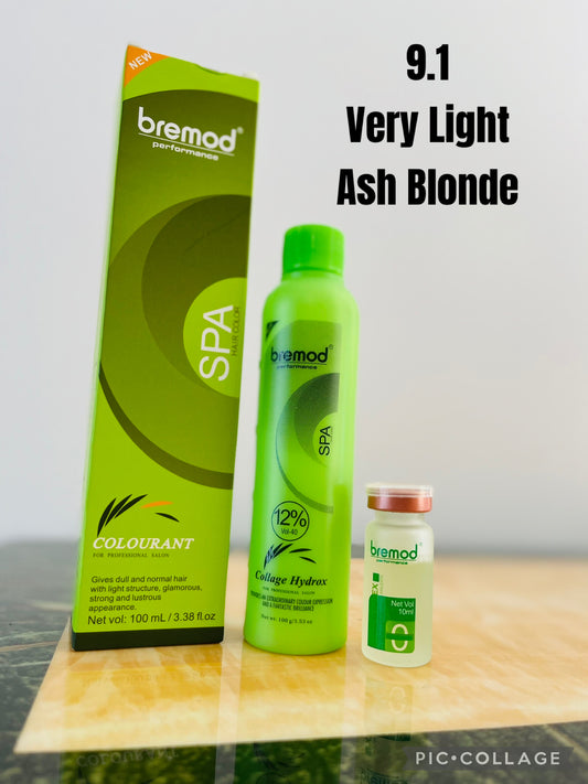 Bremod 9.1 Very Light Ash Blonde Set with 12%oxidant cream