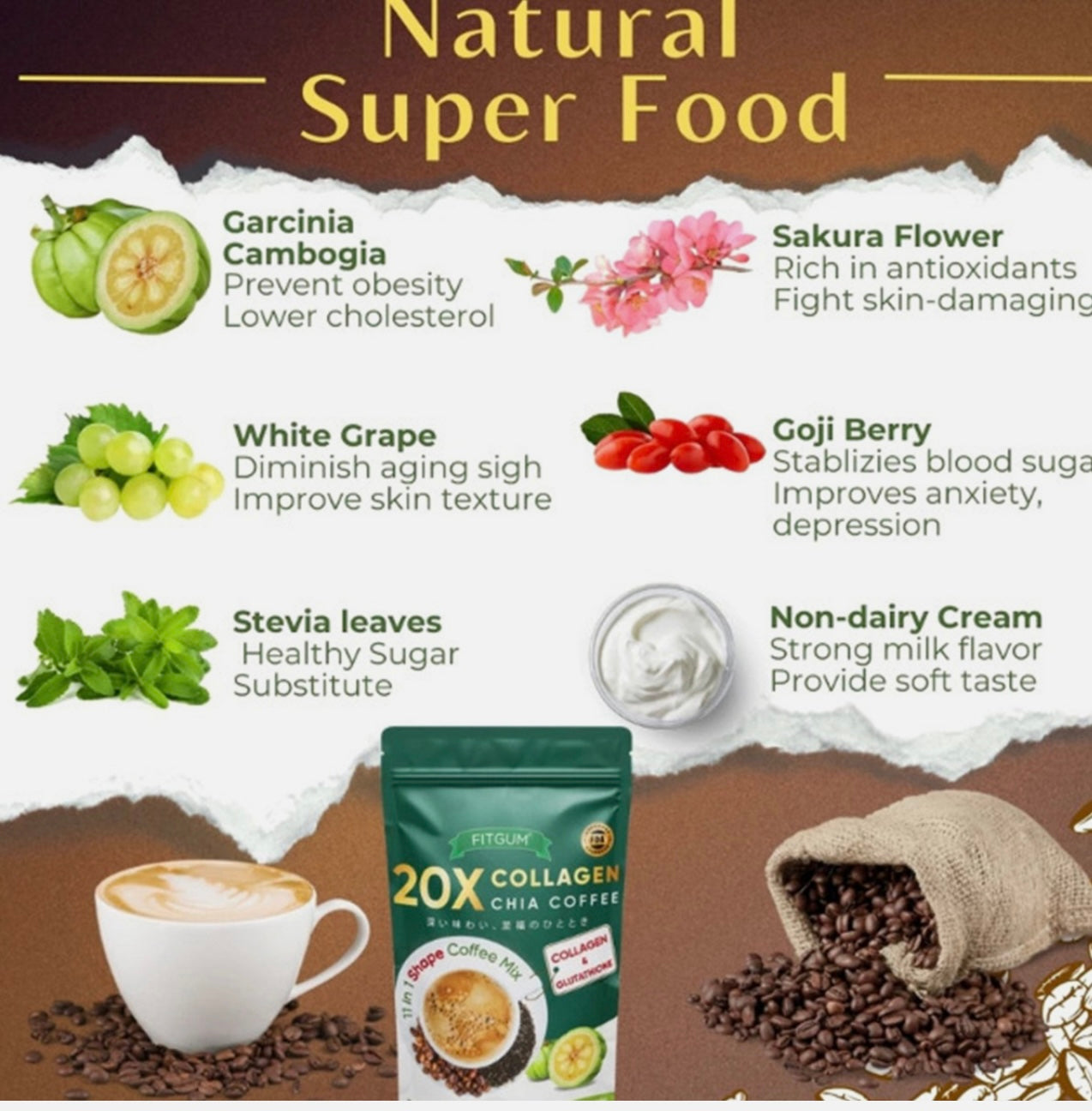 Fıtgum Collagen Chia Coffee Mix