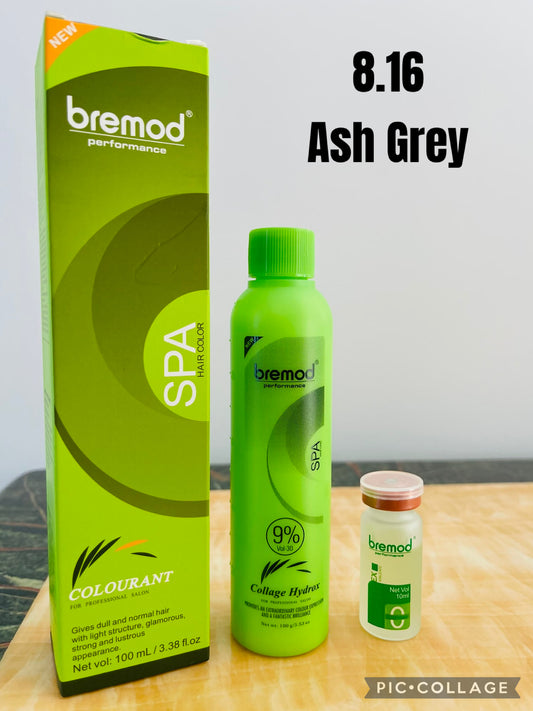 Bremod 8.16 Ash Grey Set with 9% oxidant cream