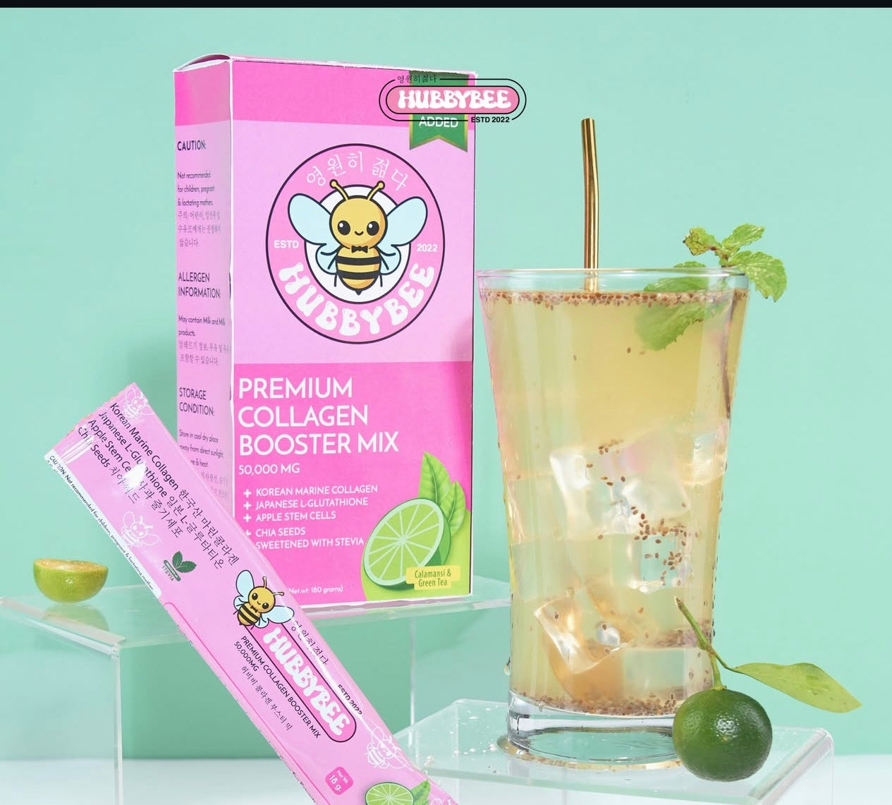 Hubby Bee Premium Collagen Booster Mix Calamansi & Green tea