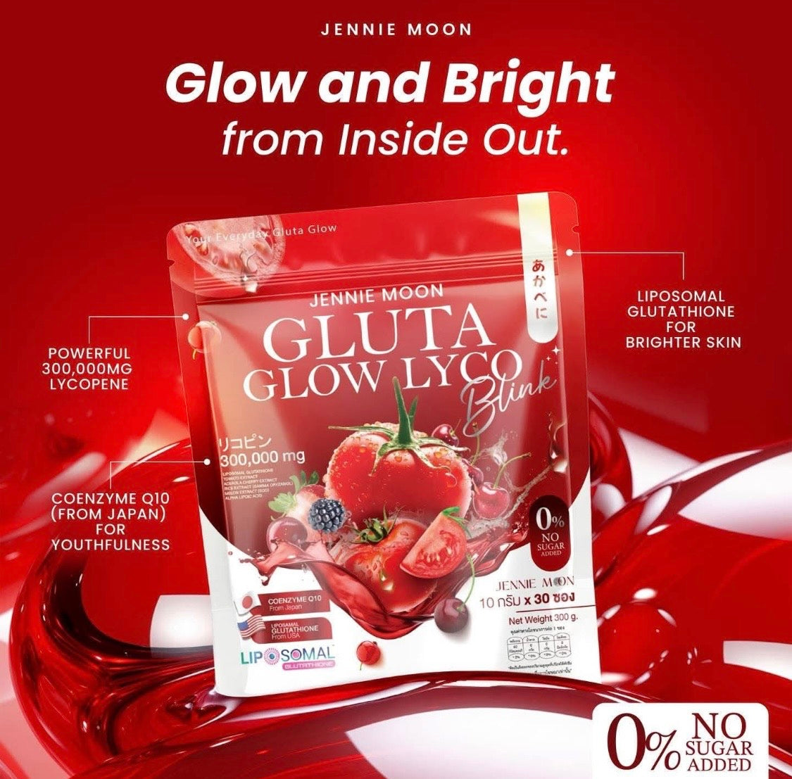 Jennie Moon Gluta Glow Lyco Blink 30 sachets
