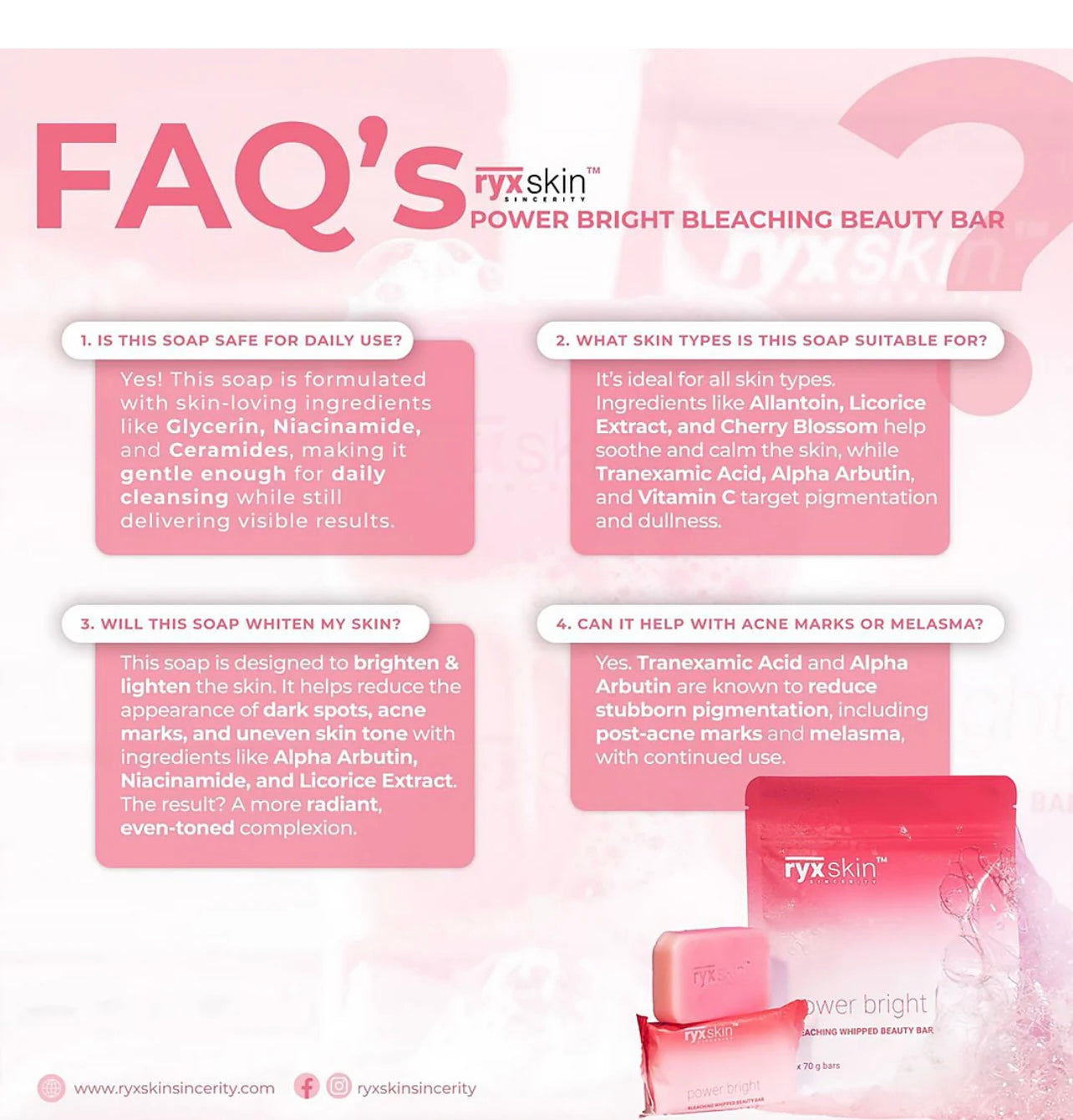 Ryx Skin Power Bright Bleaching Whipped Beauty Soap 5 pcs