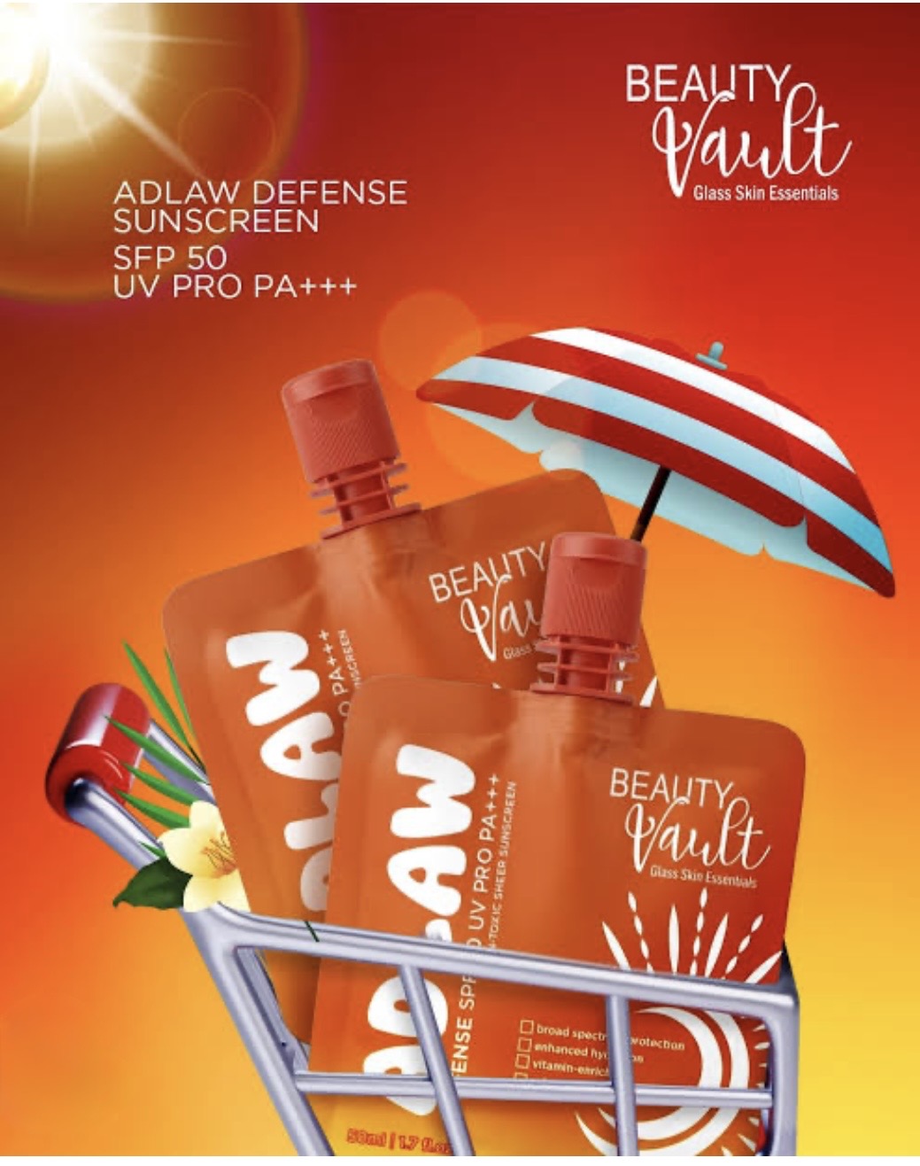 Beauty Vault Adlaw Suncreen Defence SPF 50 UV Pro PA+++