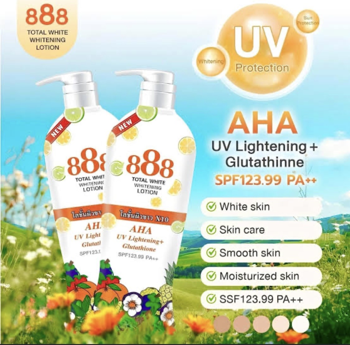 888 Total White Whitening Lotion 500ml