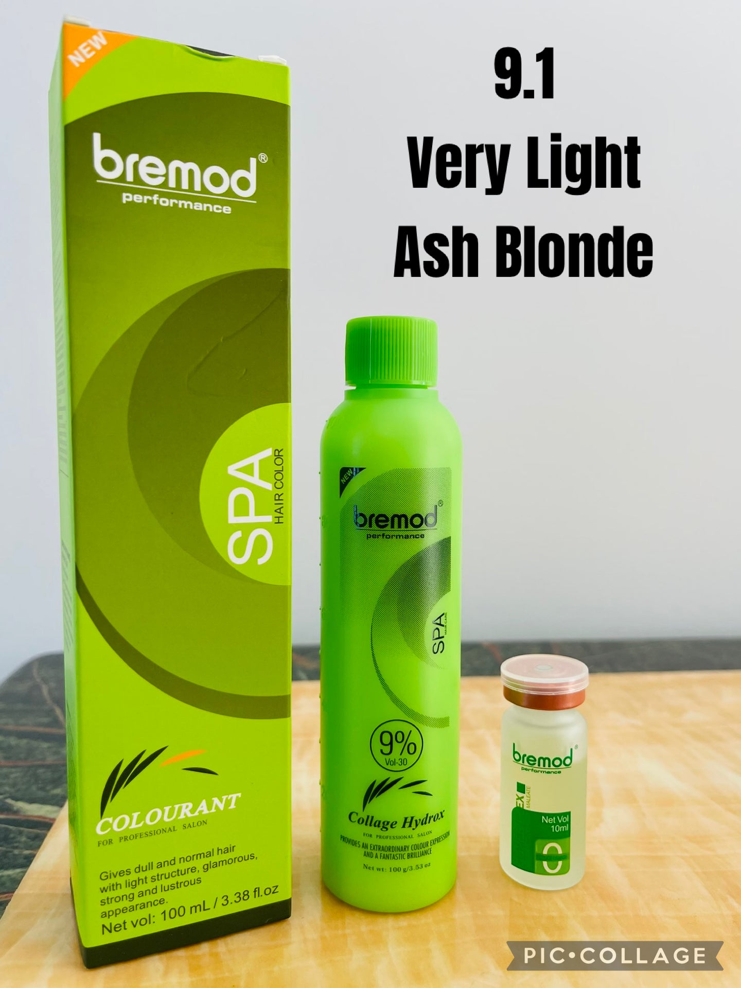 Bremod 9.1 Very Light Ash Blonde Set with 9% oxidant cream