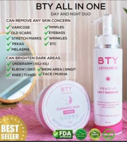 BTY Daily Radiance & BTY Overnight Mask set