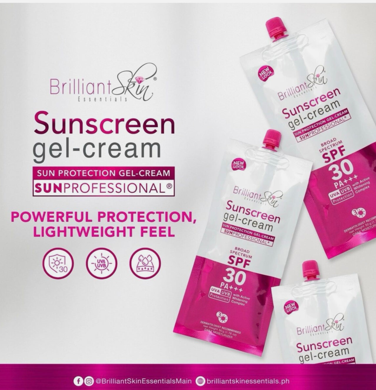 Brilliant Skin Essentials Sunscreen gel-cream SPF30 Sachet
