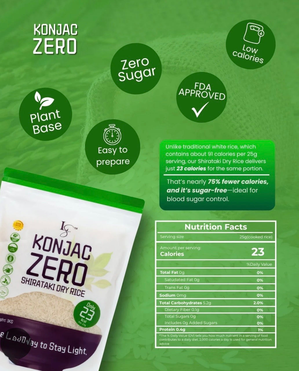 Kojac Shirataki Dry Rice 80g
