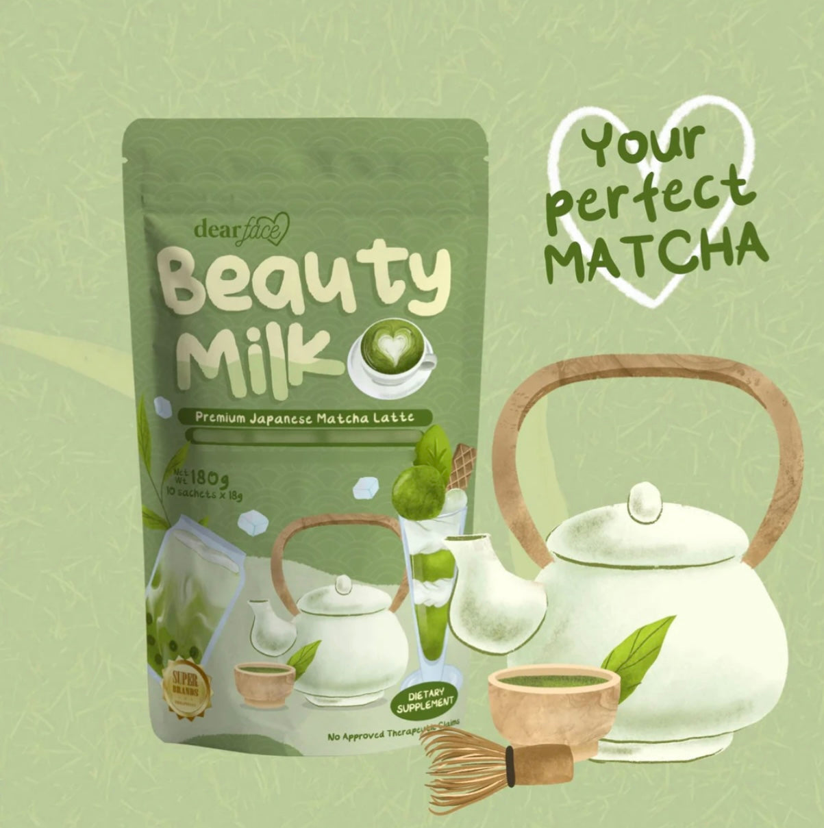 Dear Face Beauty Milk Matcha