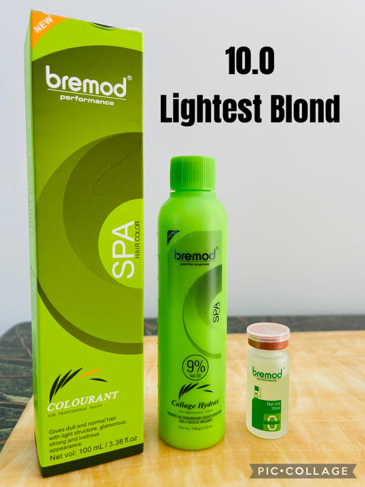 Bremod 10.0 Lightest Blond Set with 9% oxidant cream