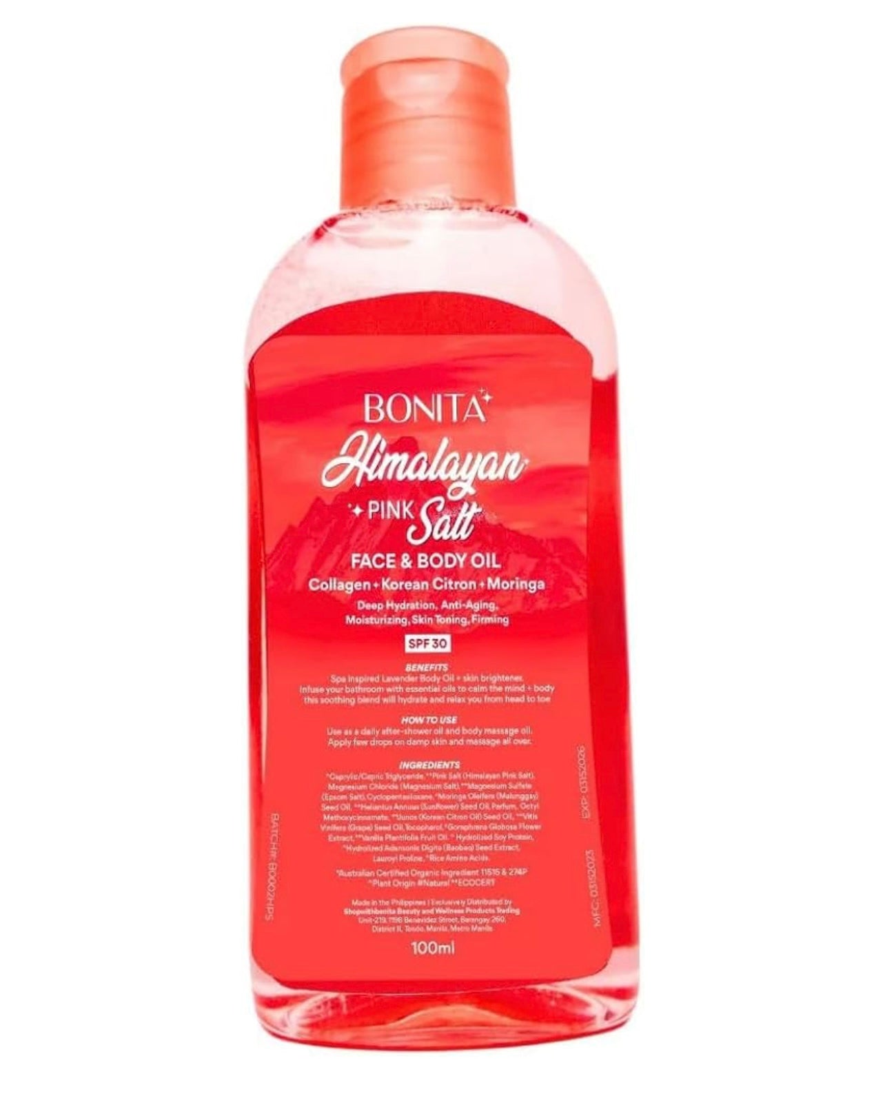 Bonita Himalayan Salt Face & Body oil spf 30 100ml