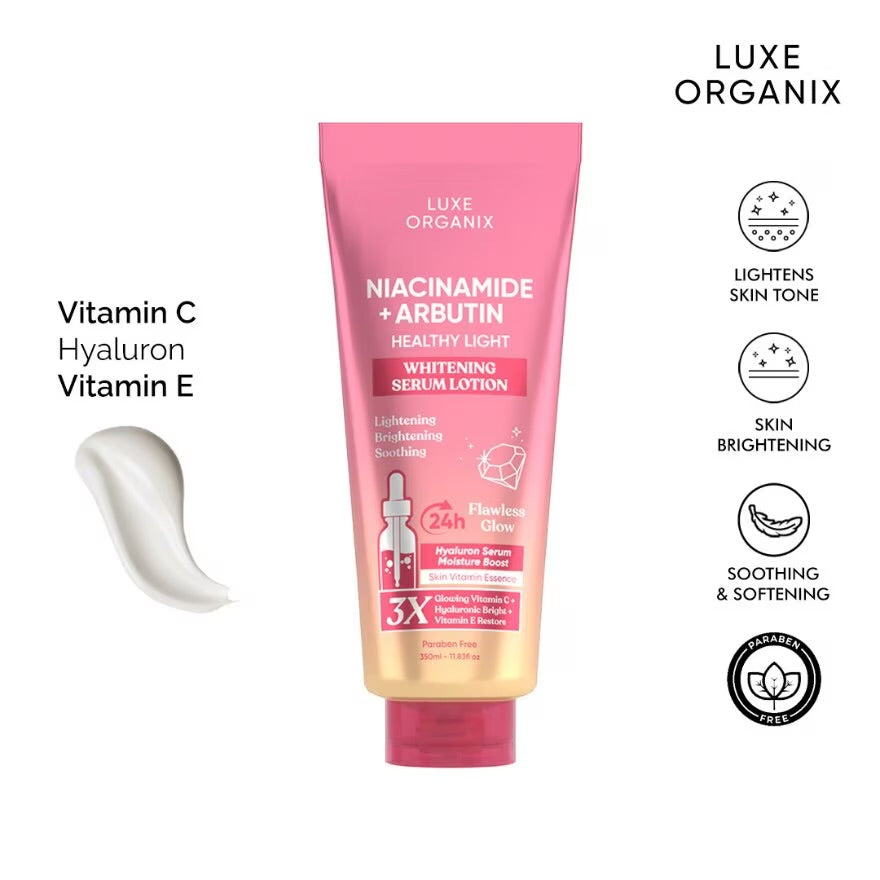 Luxe Organix niacinamide Arbutin Healthy Light whitening serum lotion