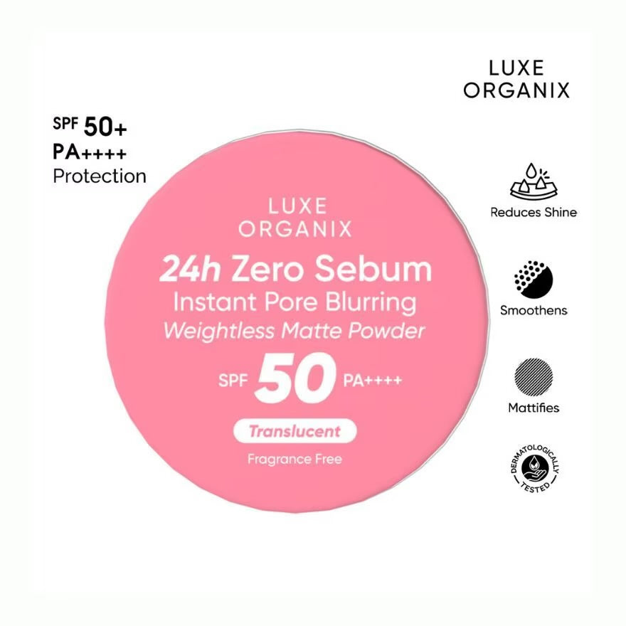 Luxe Organix 24H Zero Sebum Instant pore blurring weightless matte power