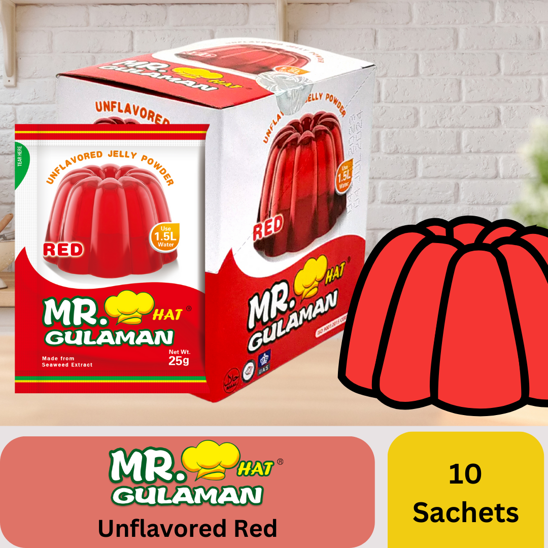 Mr.Gulaman unflavored jelly powder 10 pcs RED