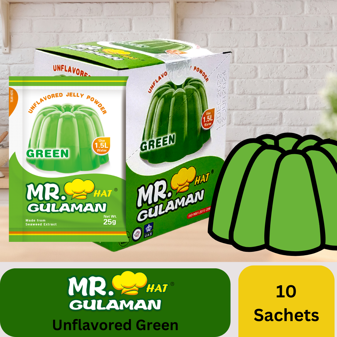 Mr.Gulaman unflavored jelly powder 10 pcs GREEN