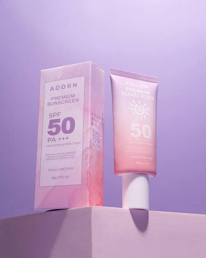 Adorn Premium Sunscreen SPF 50+++ UVA/UVB Broad Spectrum 50g